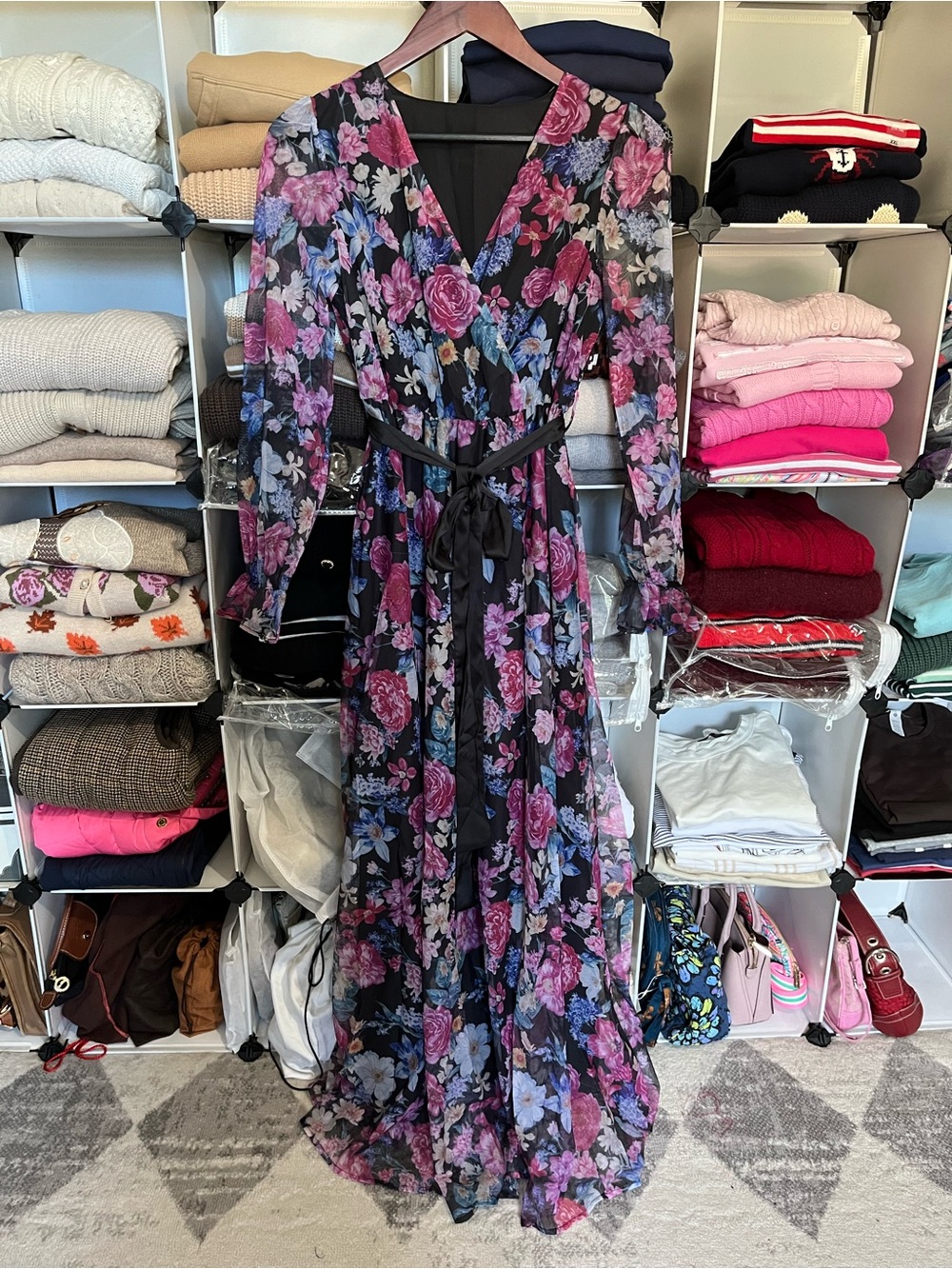 NWOT Chiffon Floral Maxi Dress